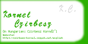 kornel czirbesz business card